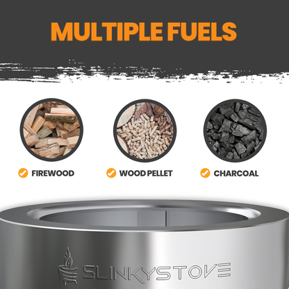 Slinky Stove Smokeless Firepit - 23" Portable Firepit with Carry Bag, Collapsible Stainless Steel Design for Camping, Backyard Patio, Bonfires, and Outdoor Wood-Burning - Lightweight for Easy Use