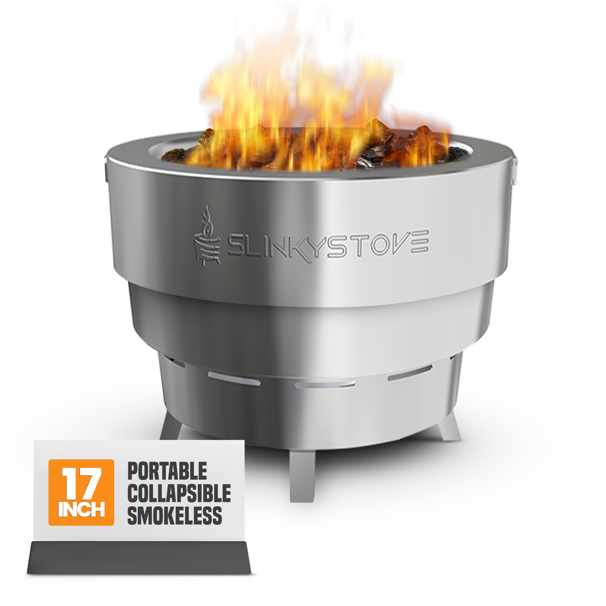 smokeless inch firepit with collapsible design stainless steel ideal for larger outdoor spaces and camping